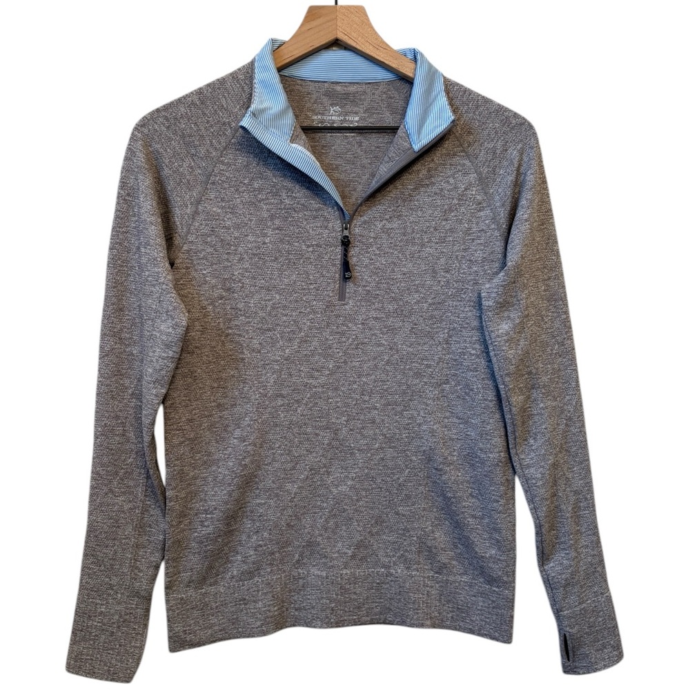 Southern Tide Quarter 1/4 Zip Heather Gray Size Small Layering Stretch Outdoors